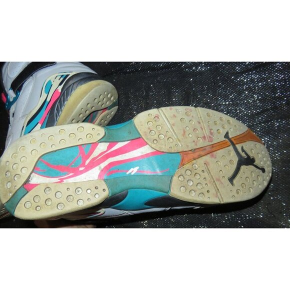 Nike Air Jordan 8 Retro South Beach Leather Kicks Men's 11 Sneakers 3044381-113 - Picture 7 of 10